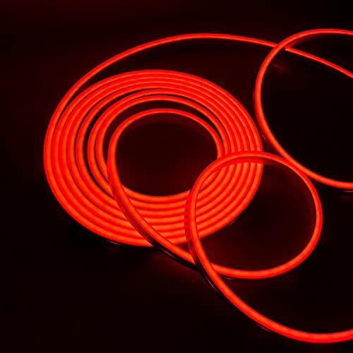 Red Neon Flex 12V 6x12mm 120LEDs/m IP65 Waterproof 2.5cm Cut - House of LEDS