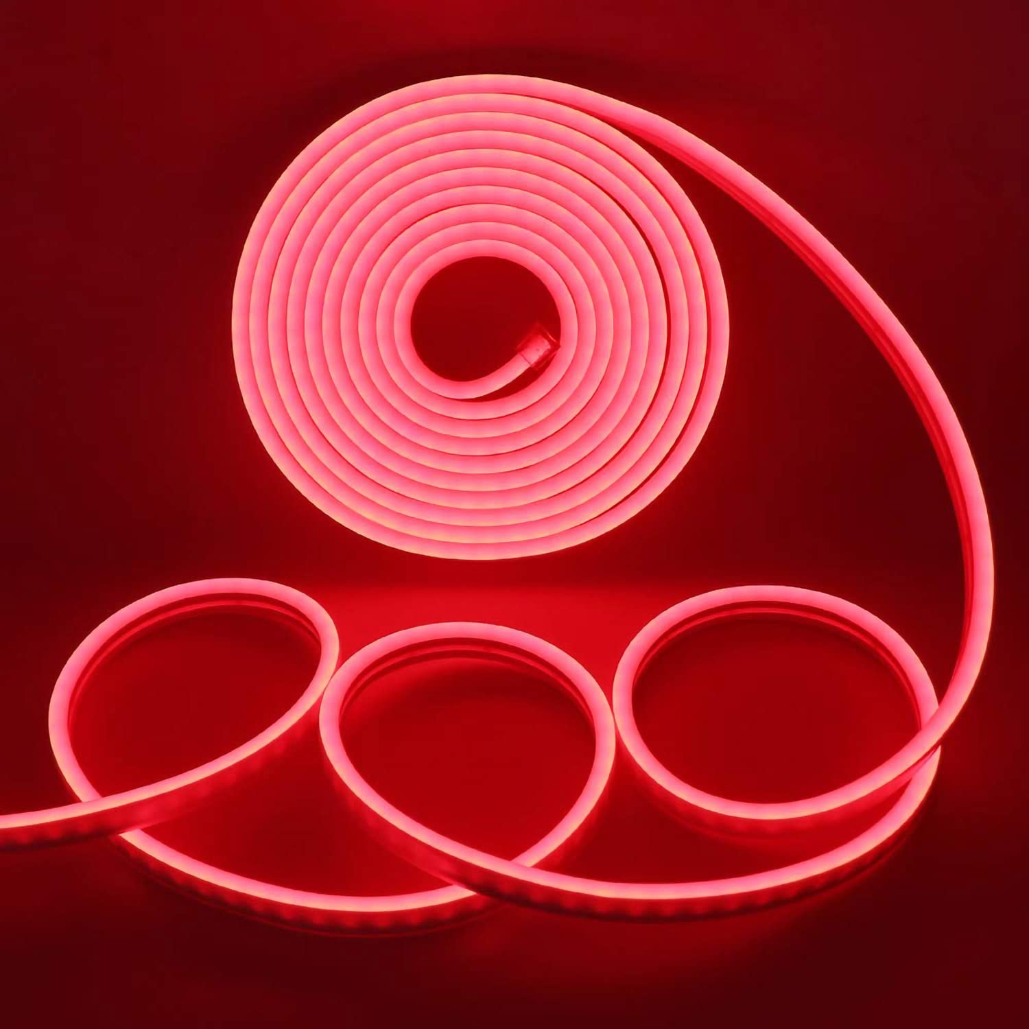 Red Neon Flex 12V 6x12mm 120LEDs/m IP65 Waterproof 2.5cm Cut - House of LEDS