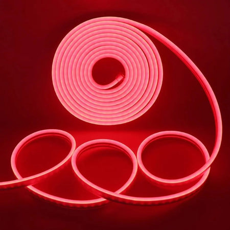 Red Neon Flex 12V 6x12mm 120LEDs/m IP65 Waterproof 2.5cm Cut — view 2 — House of LEDs UK