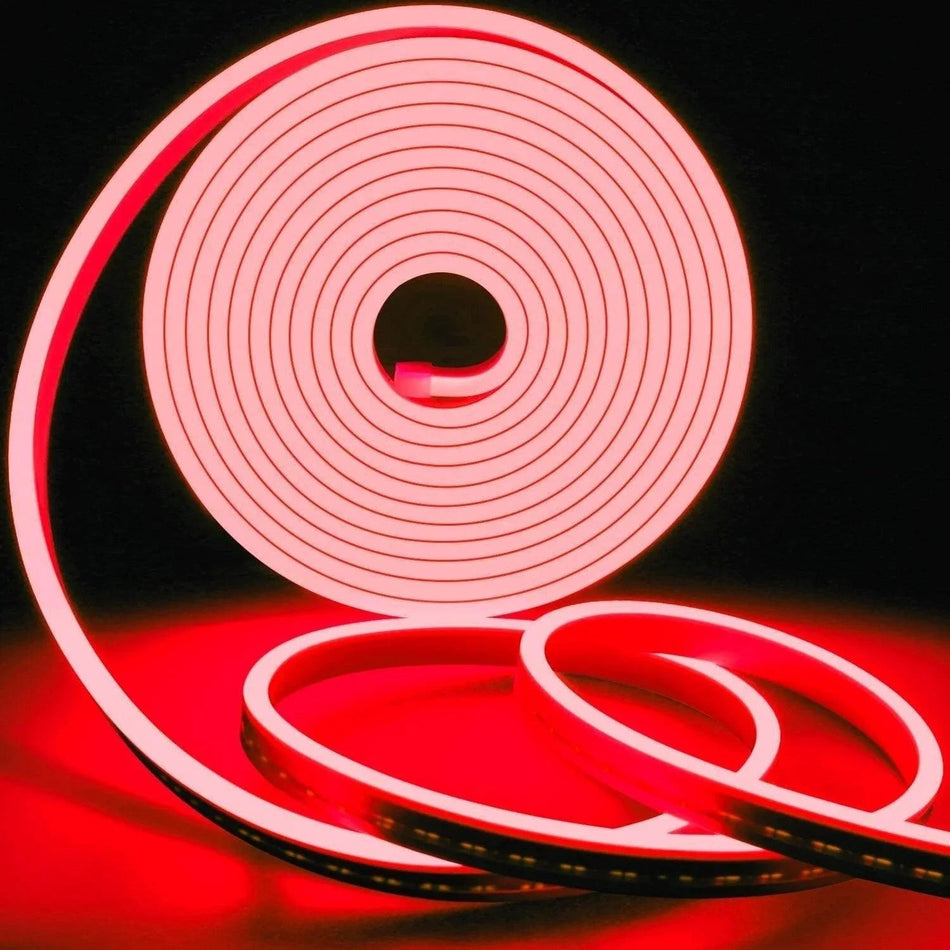 Red Neon Flex 12V 6x12mm 120LEDs/m IP65 Waterproof 2.5cm Cut Kit — House of LEDs UK