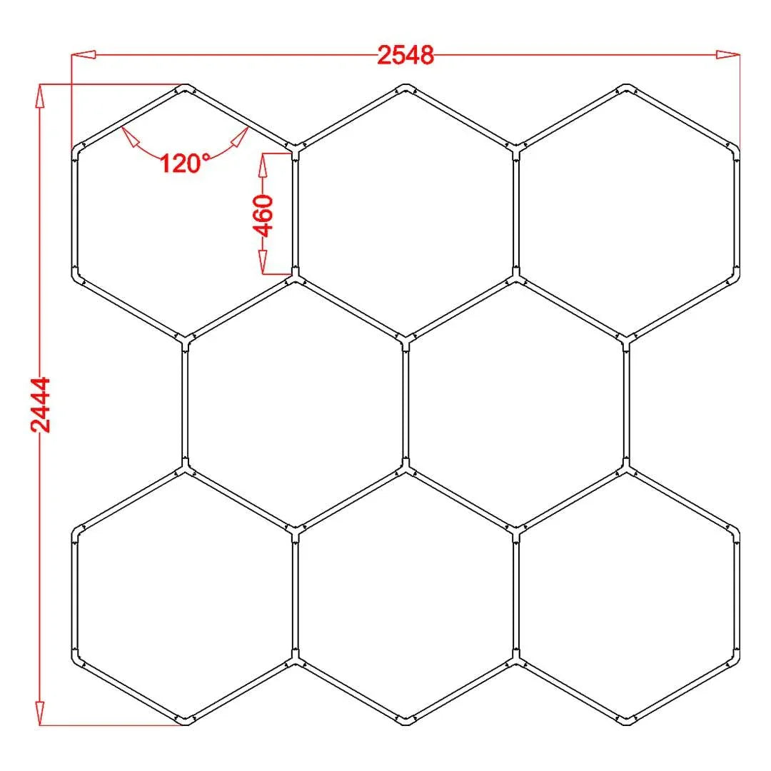 RGB Hexagrid LED Hexagon Ultrabright LED Multicolour Hex Lights - Eight Hex Grid — view 2 — House of LEDs UK