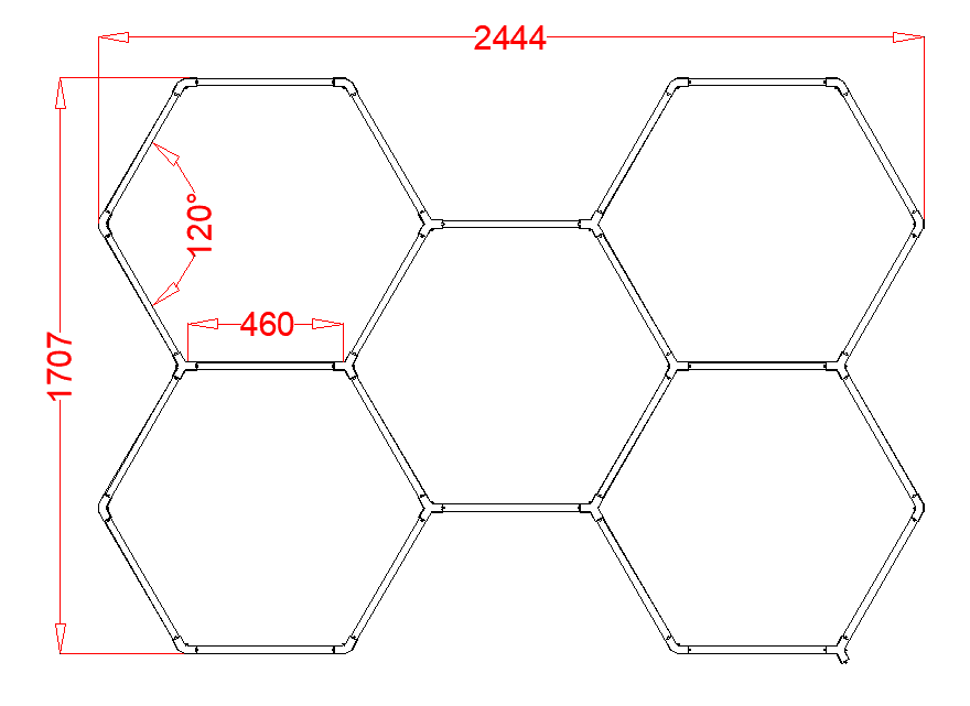RGB Hexagrid LED Hexagon Ultrabright LED Multicolour Hex Lights - Five Hex Grid — view 2 — House of LEDs UK