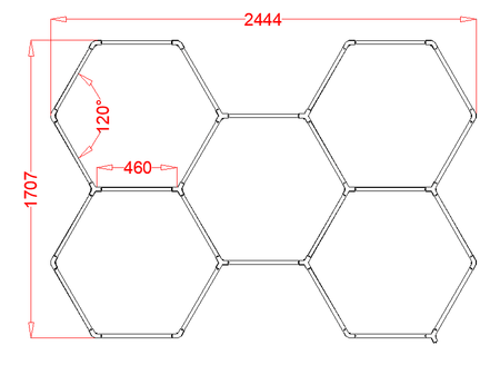 RGB Hexagrid LED Hexagon Ultrabright LED Multicolour Hex Lights - Five Hex Grid — view 2 — House of LEDs UK