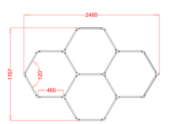 RGB Hexagrid LED Hexagon Ultrabright LED Multicolour Hex Lights - Four Hex Grid - House of LEDS