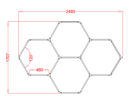 RGB Hexagrid LED Hexagon Ultrabright LED Multicolour Hex Lights - Four Hex Grid — view 2 — House of LEDs UK