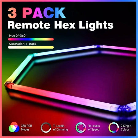 RGB Hexagrid LED Hexagon Ultrabright LED Multicolour Hex Lights - Single Hex Grid — view 2 — House of LEDs UK