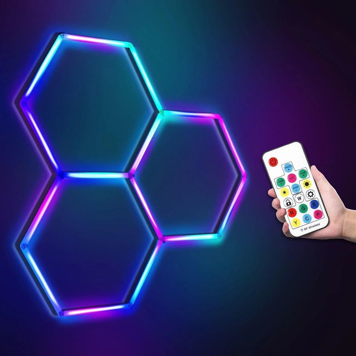 RGB Hexagrid LED Hexagon Ultrabright LED Multicolour Hex Lights - Three Hex Grid — view 9 — House of LEDs UK