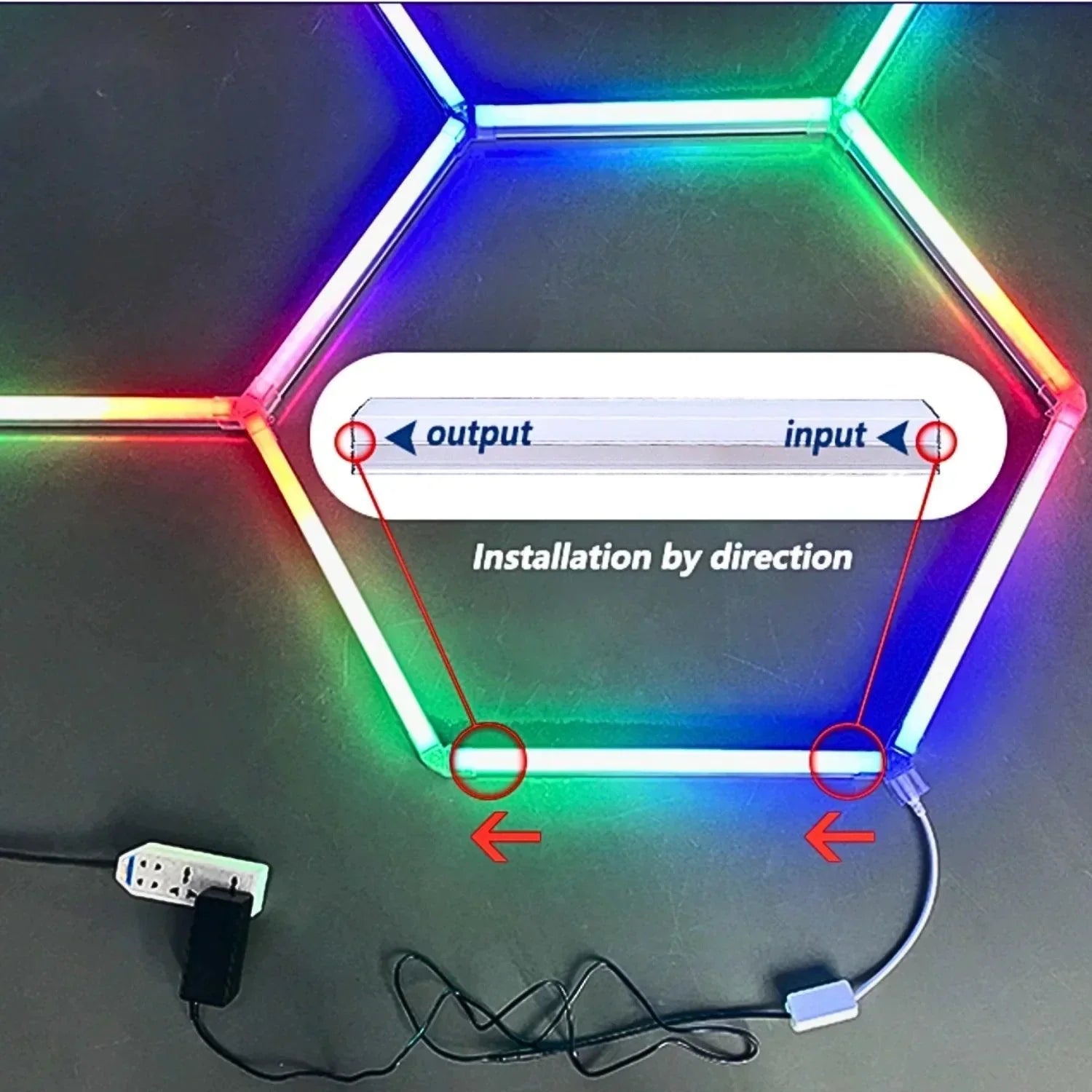 RGB Hexagrid LED Hexagon Ultrabright LED Multicolour Hex Lights - Three Hex Grid — view 12 — House of LEDs UK