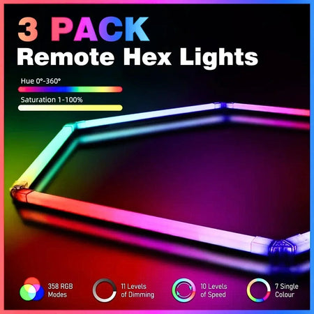 RGB Hexagrid LED Hexagon Ultrabright LED Multicolour Hex Lights - Three Hex Grid — view 4 — House of LEDs UK