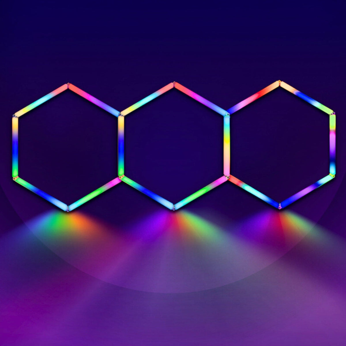 RGB Hexagrid LED Hexagon Ultrabright LED Multicolour Hex Lights - Three Hex Grid - House of LEDS