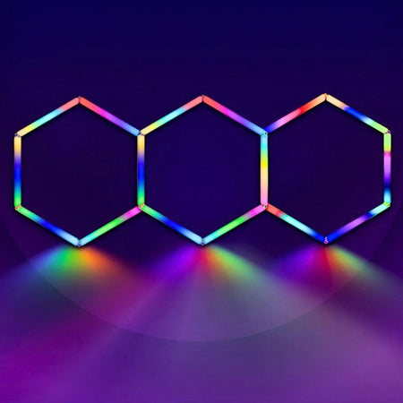 RGB Hexagrid LED Hexagon Ultrabright LED Multicolour Hex Lights - Three Hex Grid — House of LEDs UK