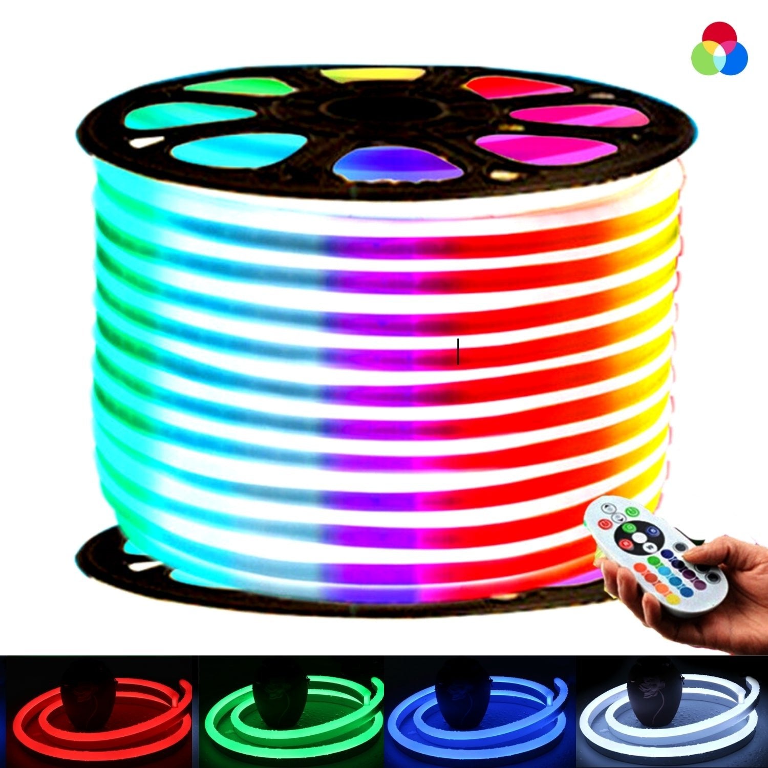 RGB LED Neon Flex 220V 240V 10x18mm IP65 Dimmable with Remote Kit - House of LEDS