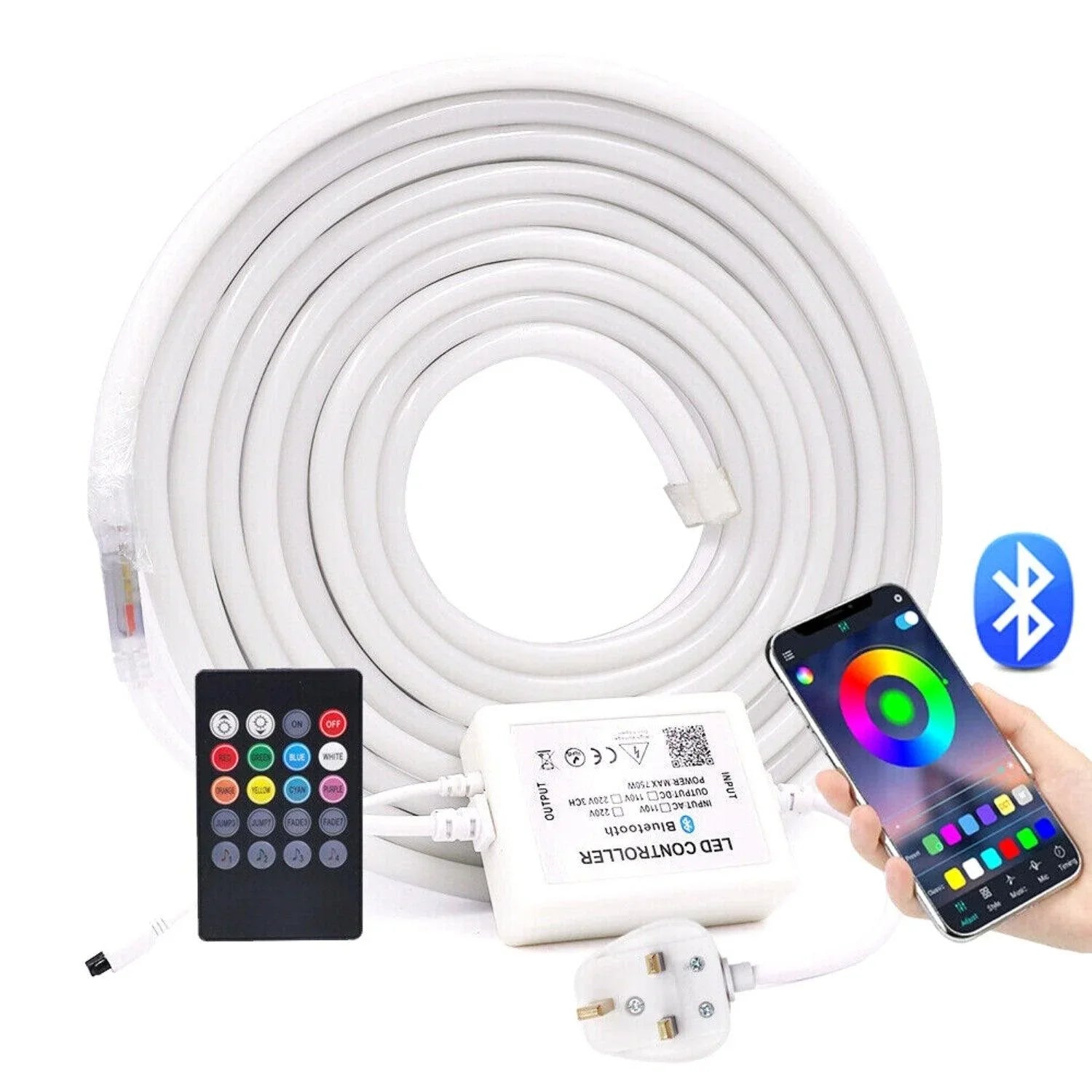 RGB LED Neon Flex 220V 240V 10x20mm Flat Shape IP65 Bluetooth App Control — view 11 — House of LEDs UK
