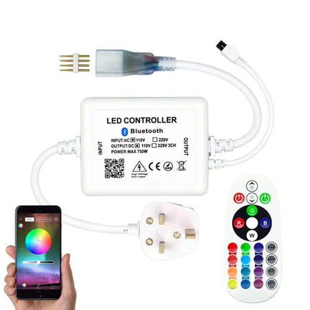 RGB LED Neon Flex 220V 240V 10x20mm Flat Shape IP65 Bluetooth App Control — view 18 — House of LEDs UK