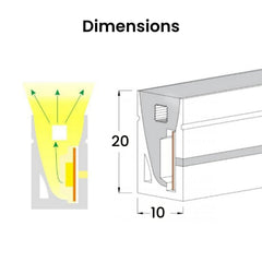 RGB LED Neon Flex 220V 240V 10x20mm Flat Shape IP65 Dimmable Bluetooth App Control - House of LEDS