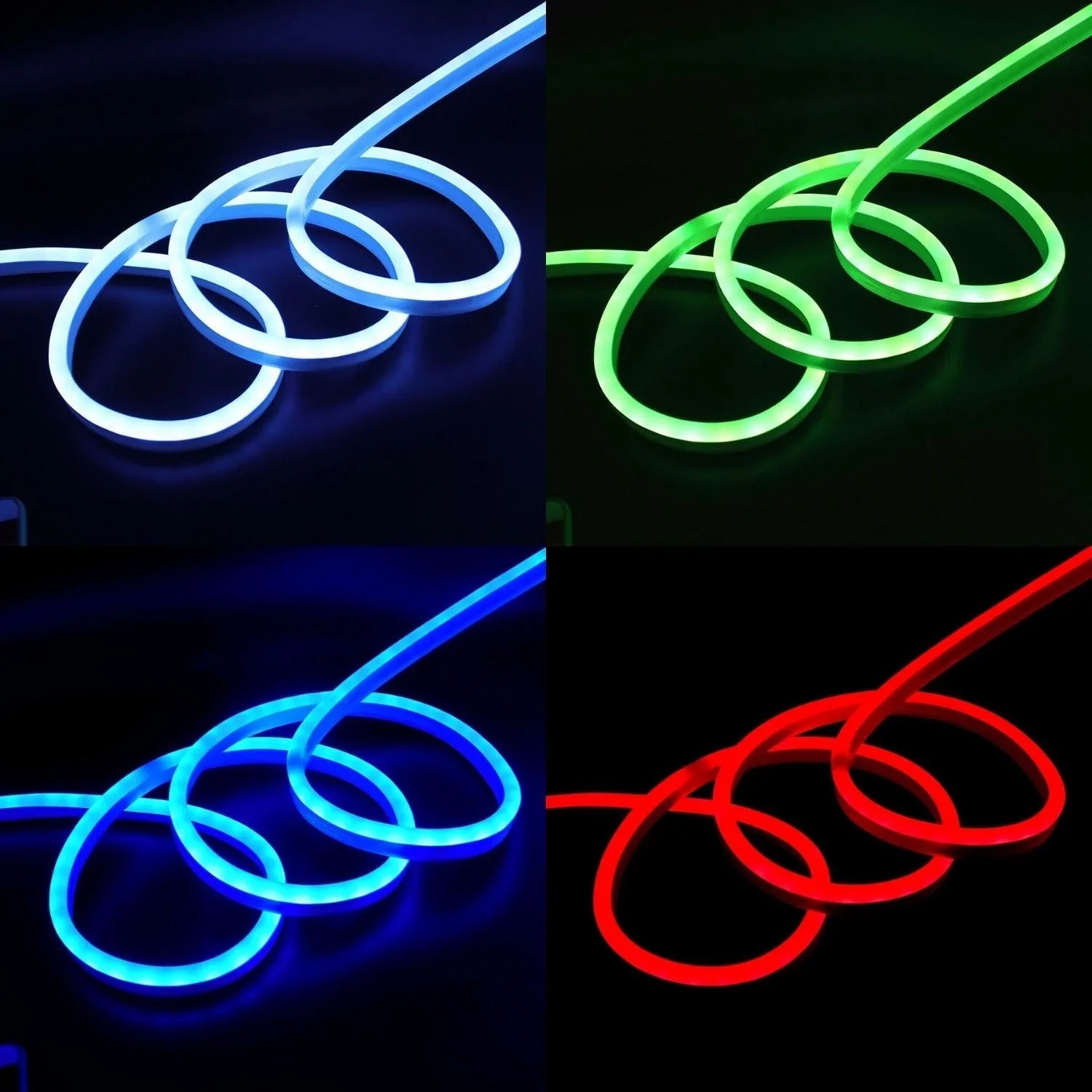 RGB LED Neon Flex 220V 240V 16x16mm Vertical Bending IP65 Dimmable Remote Kit - House of LEDS