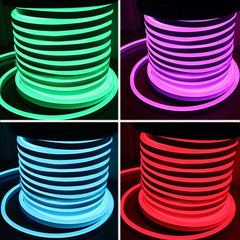 RGB LED Neon Flex 220V 240V 16x16mm Vertical Bending IP65 Dimmable Remote Kit - House of LEDS