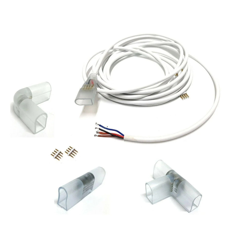RGB LED Strip 120 LEDs/m 220V 240V Accessories 4pin T/ L/ Corner Straight Connector — House of LEDs UK