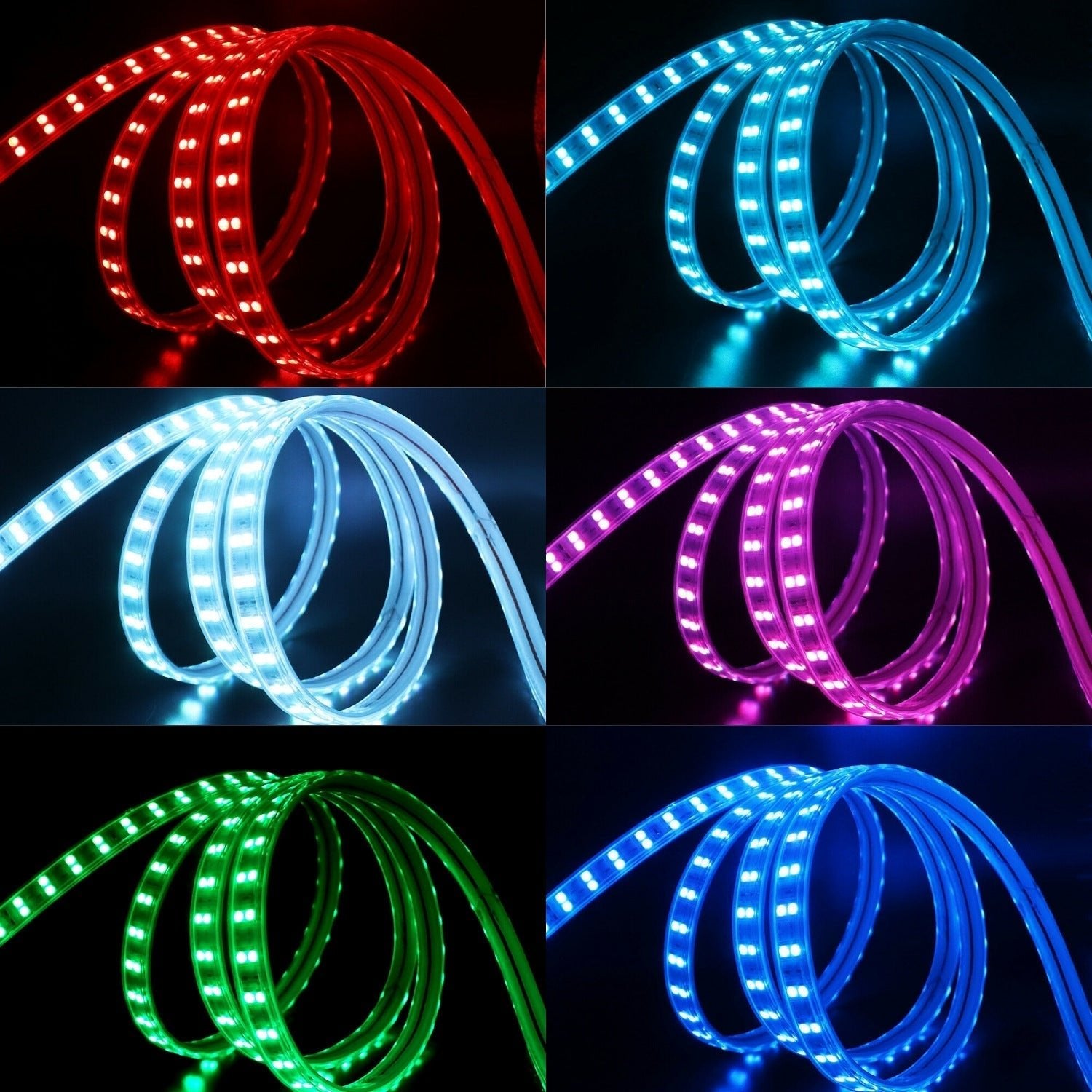 RGB LED Strip 120 LEDs/m 220V IP65 Wireless Bluetooth App Control with Remote - House of LEDS