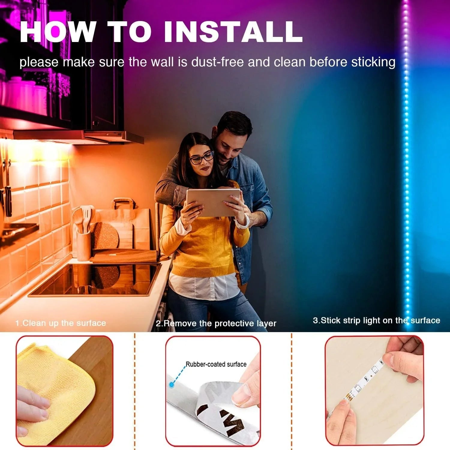 RGB LED Strip 12V 5050 12V IP20 Non Waterproof 300LED 10 Metre Kit — view 8 — House of LEDs UK