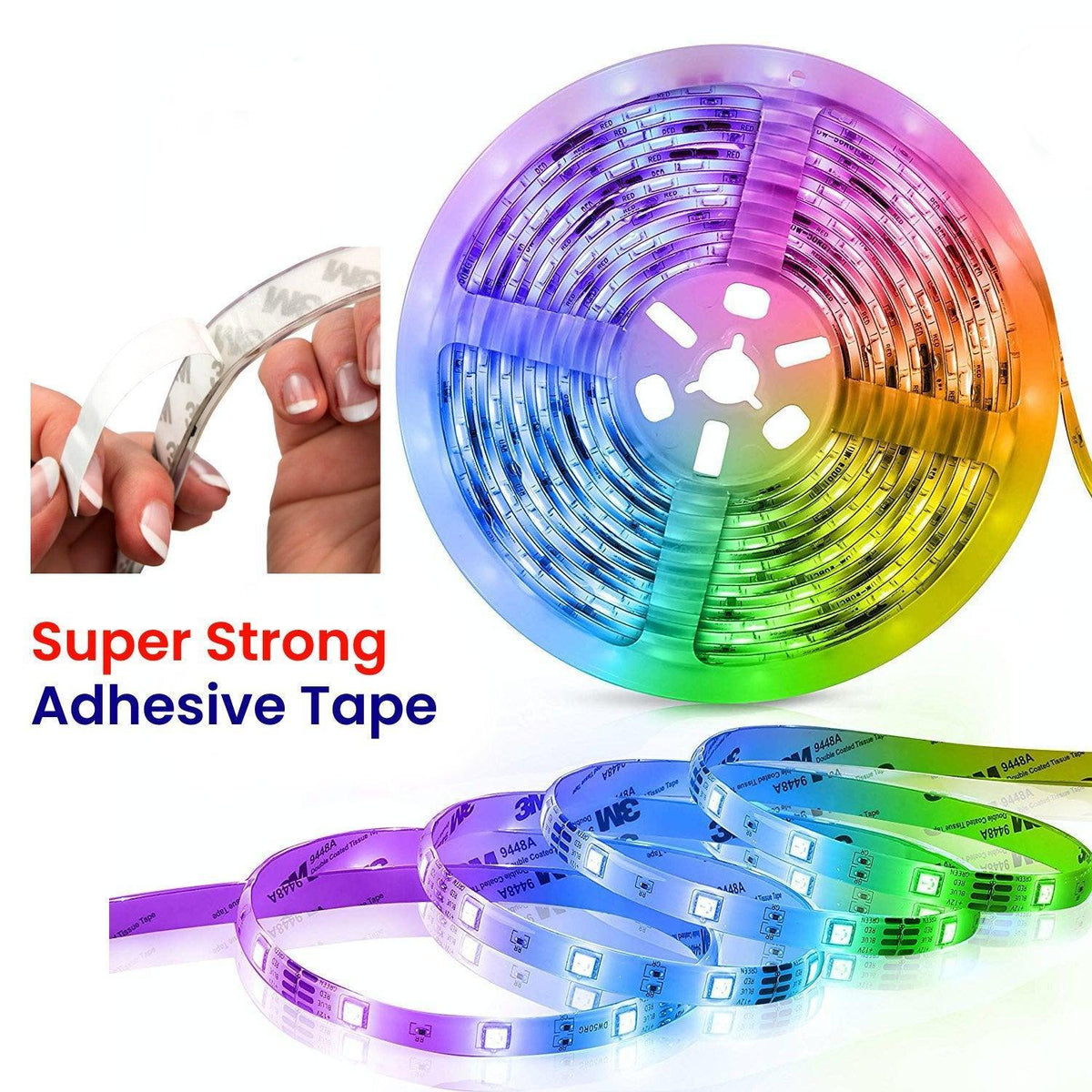 RGB LED Strip 12V 5050 IP20 Non-Waterproof 60LED/m 5 metre Kit — view 4 — House of LEDs UK