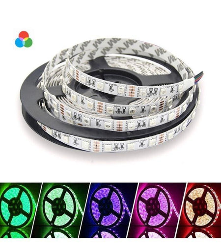 RGB LED Strip 12V 5050 IP20 Non-Waterproof 60LED/m 5 metre Kit — view 2 — House of LEDs UK