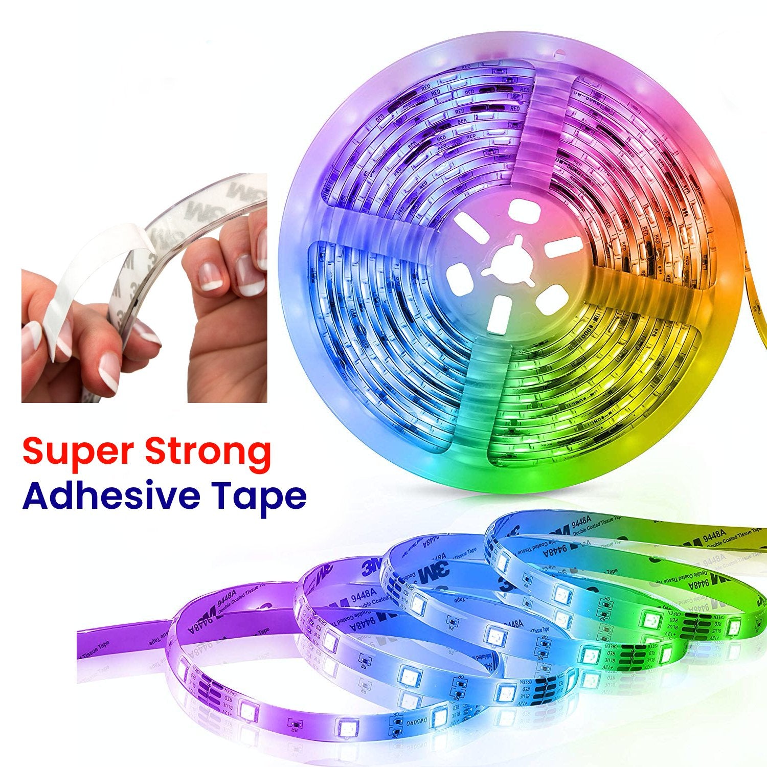 RGB LED Strip 12V 5050 IP20 Non-Waterproof 60LED/m 5 metre Kit - House of LEDS