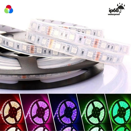 RGB LED Strip 12V 5050 IP68 Waterproof 60LED/m 5 Metre — view 2 — House of LEDs UK