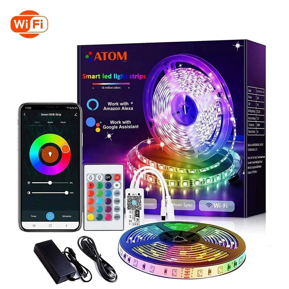RGB LED Strip 12V IP20 Non-Waterproof 300LEDs 10 Metre WiFi Wireless Control Kit — House of LEDs UK