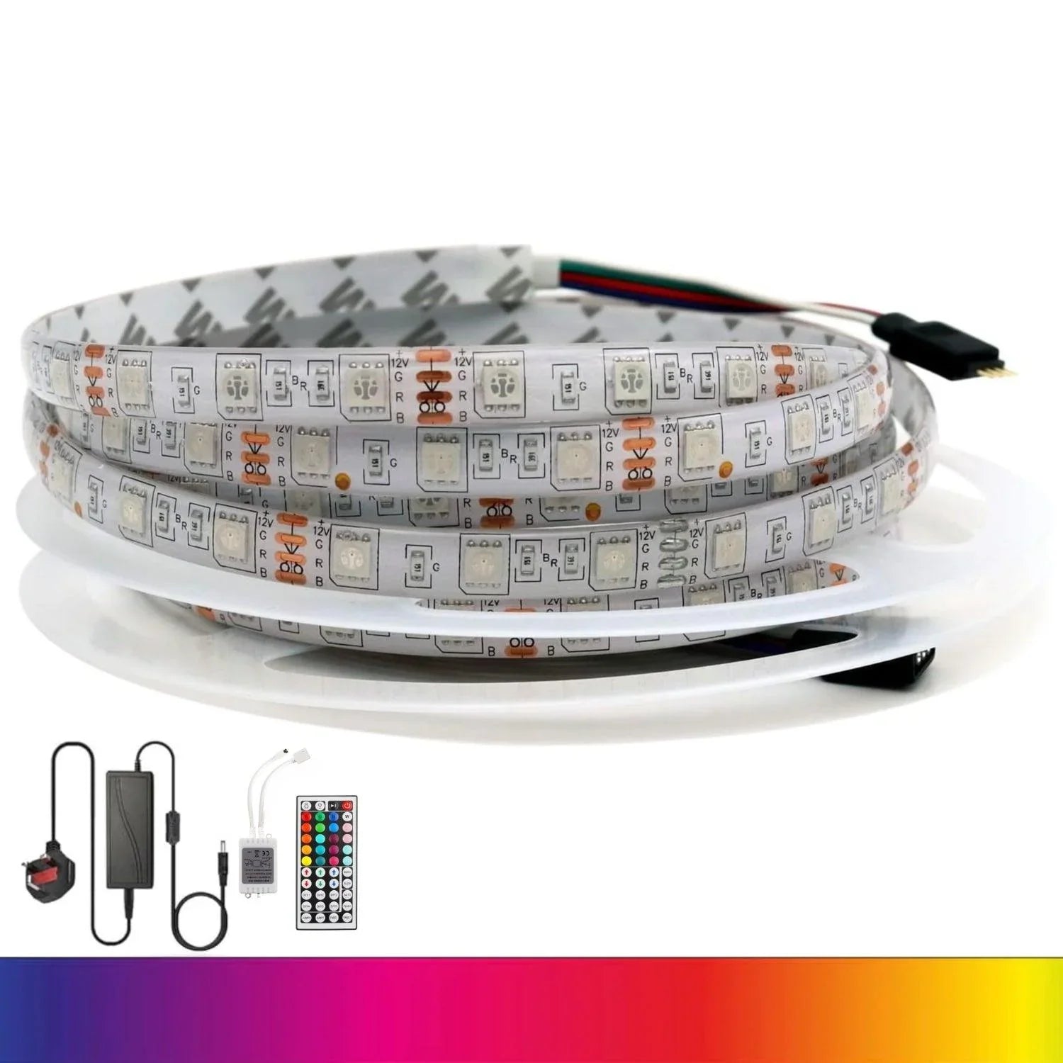 RGB LED Strip 12V IP65 Waterproof 60LED/m 5 metre Kit — view 6 — House of LEDs UK