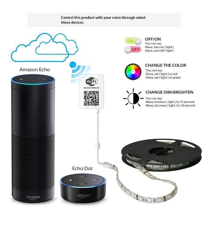 RGB LED Strip 12V WiFi Wireless Control IP65 Waterproof 300LEDs 5m Full Kit Work with Alexa and Google Home — view 9 — House of LEDs UK