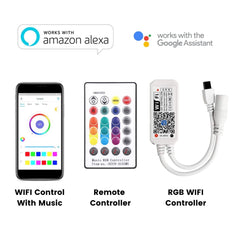 RGB LED Strip 12V WiFi Wireless Control IP65 Waterproof 300LEDs 5m Full Kit Work with Alexa and Google Home - House of LEDS