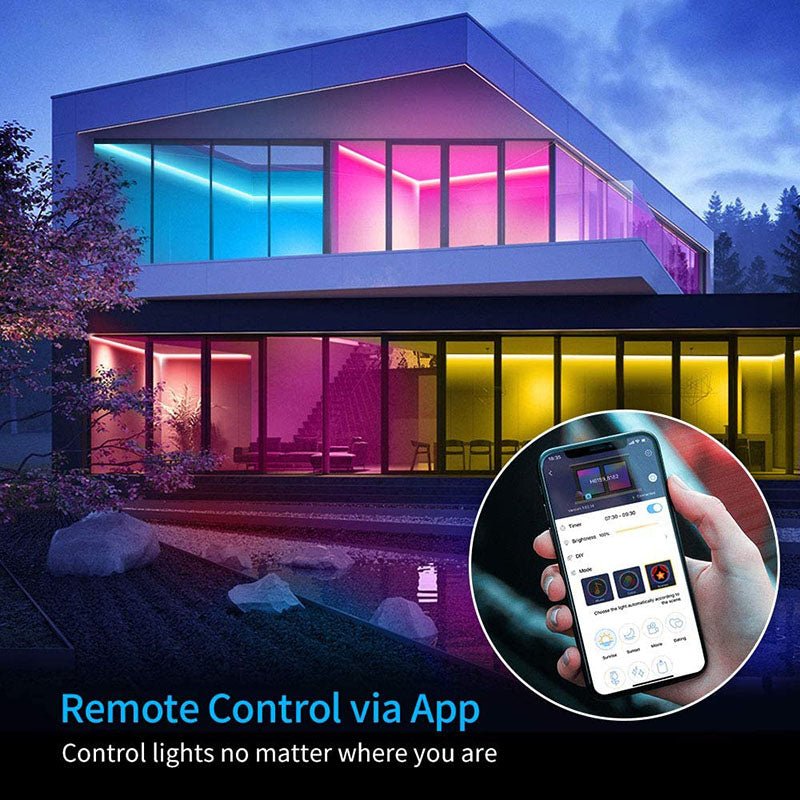 RGB LED Strip 220V 240V 120LEDs/m WiFi Tuya APP LED controller with 24key Remote - House of LEDS