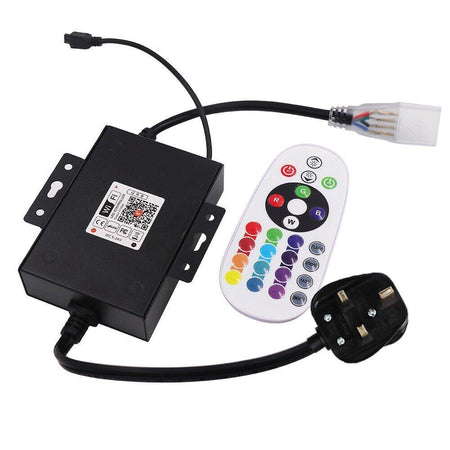 RGB LED Strip 220V 240V 60LEDs/m WIFI Controller with Remote Works with Google Home & Alexa — view 2 — House of LEDs UK