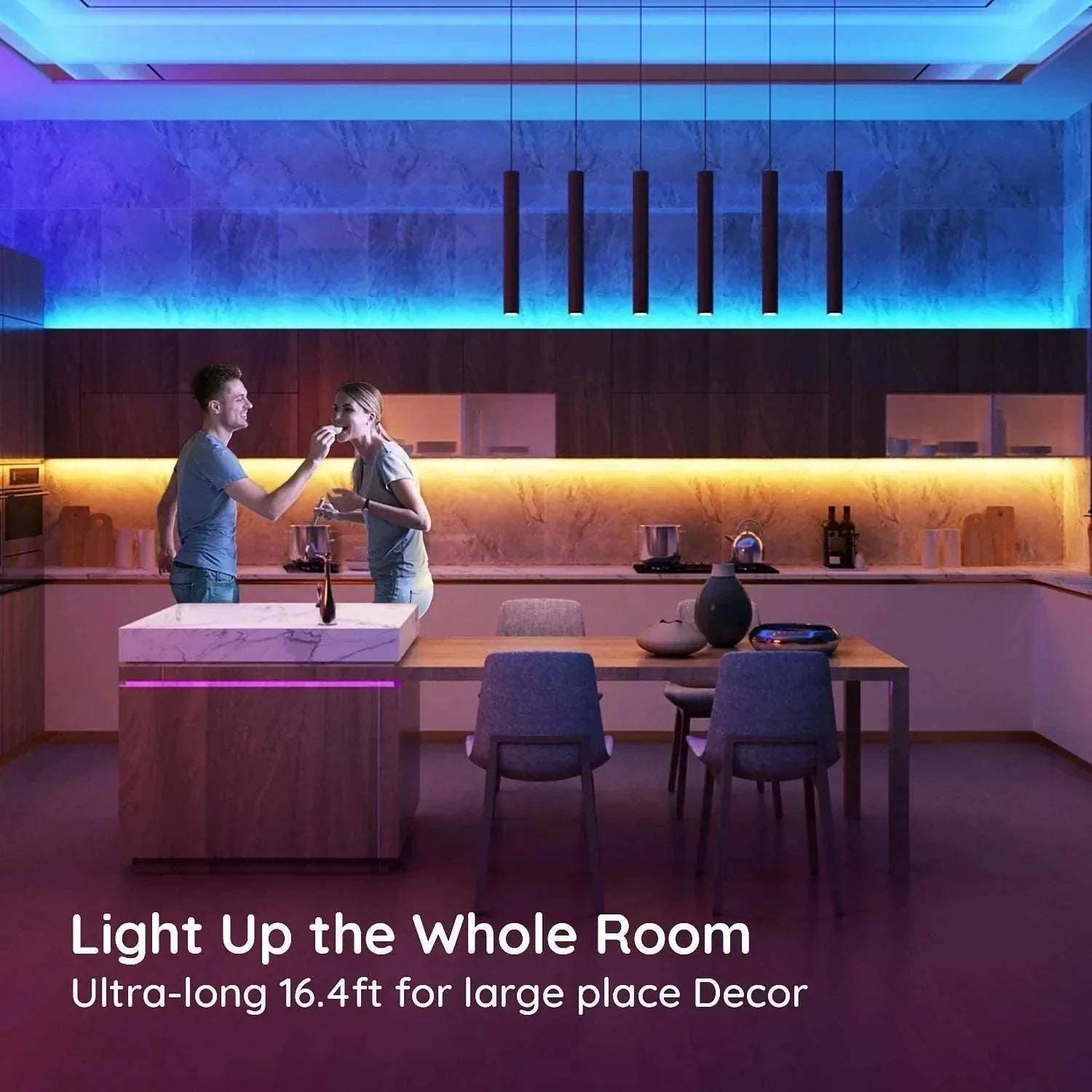 RGB LED Strip 5050 12V WiFi Control RGB LED Strip IP67 Waterproof 300LEDs 5m Full Kit Compatible with Alexa and Google Home — view 9 — House of LEDs UK