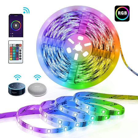 RGB LED Strip 5050 12V WiFi Control RGB LED Strip IP67 Waterproof 300LEDs 5m Full Kit Compatible with Alexa and Google Home — House of LEDs UK
