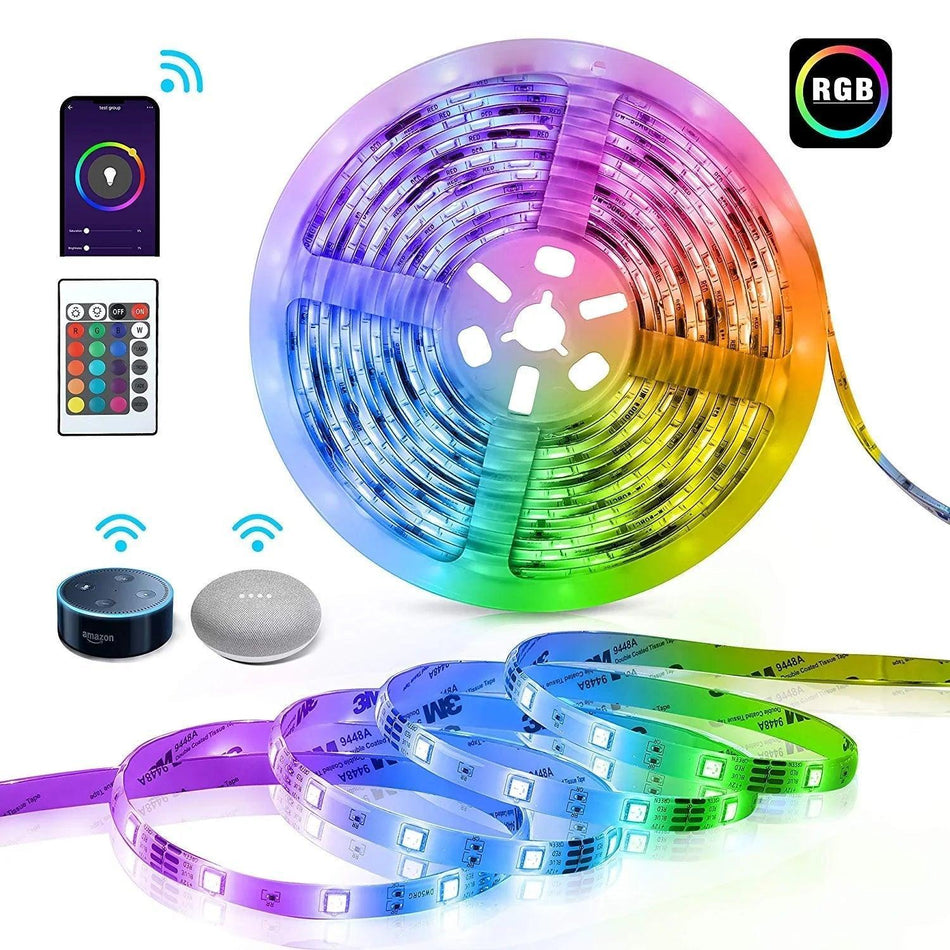 RGB LED Strip 5050 12V WiFi Control RGB LED Strip IP67 Waterproof 300LEDs 5m Full Kit Compatible with Alexa and Google Home — House of LEDs UK