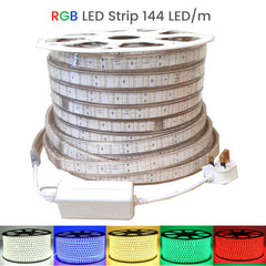 RGB LED Strip 5050 220V 240V 144LEDs/m IP65 Dimmable with Remote - House of LEDS