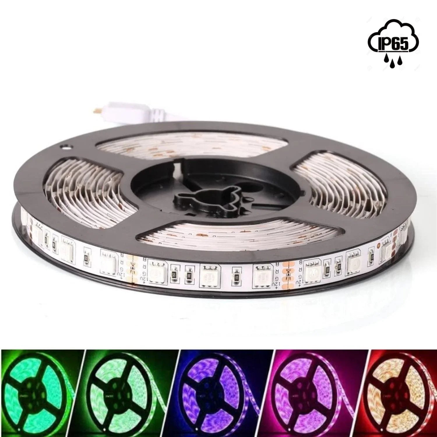 RGB LED Strip DC 12V 5050 IP65 Waterproof 60LED/m 5 Metre — view 2 — House of LEDs UK