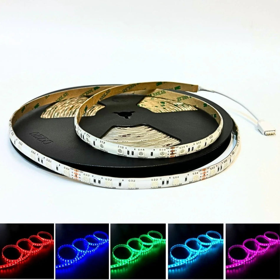 RGB LED Strip DC 24V 10m One Length 5050 IP65 Waterproof 60LED/m — House of LEDs UK