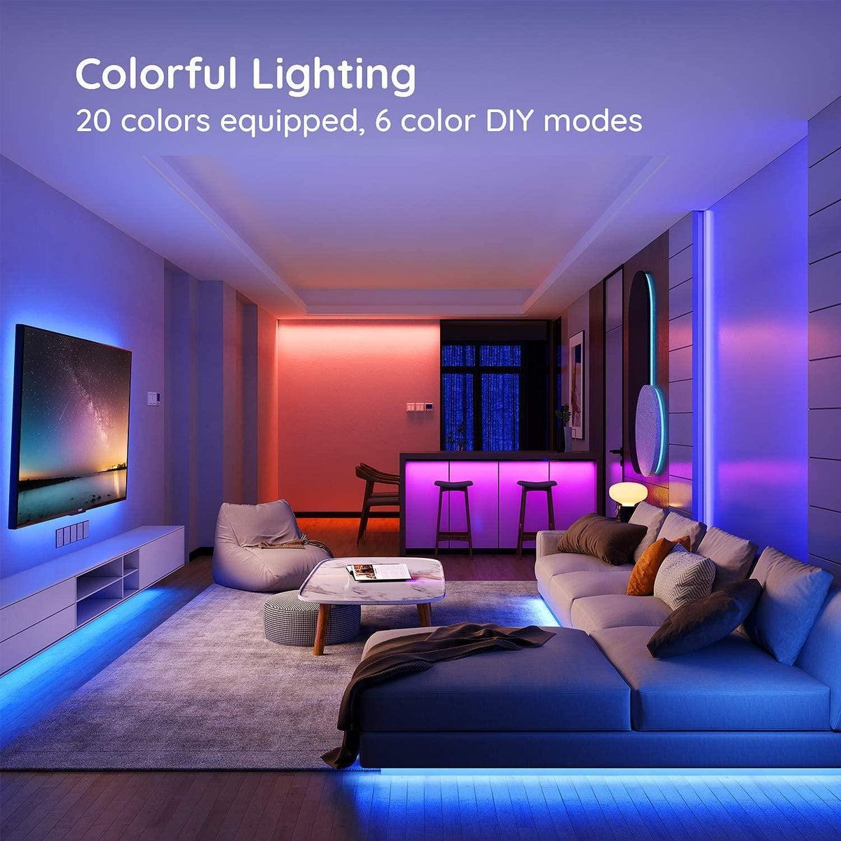 RGB LED Strip with WiFi Controller DC 24V 10m One Length 5050 IP65 Waterproof 60LED/m Full Kit — view 13 — House of LEDs UK