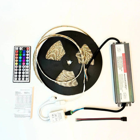 RGB LED Strip with WiFi Controller DC 24V 10m One Length 5050 IP65 Waterproof 60LED/m Full Kit — view 5 — House of LEDs UK