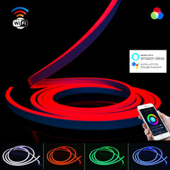 RGB Neon Flex 12V 8x18mm IP65 Waterproof WIFI Control works with Alexa & Google Home 5 Metre Kit - House of LEDS