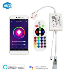 RGB Neon Flex 220V 240V 10x18mm IP65 Wireless WIFI App Control work with Google and Alexa - House of LEDS