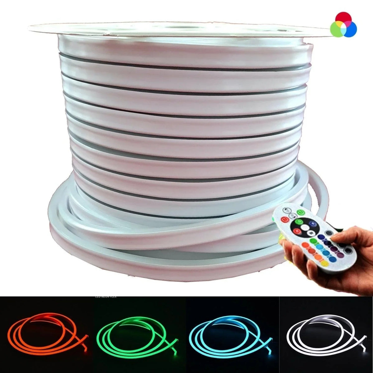 RGB Neon Flex 220V 240V 10x20mm Flat Shape IP65 Dimmable with Remote Kit — view 8 — House of LEDs UK