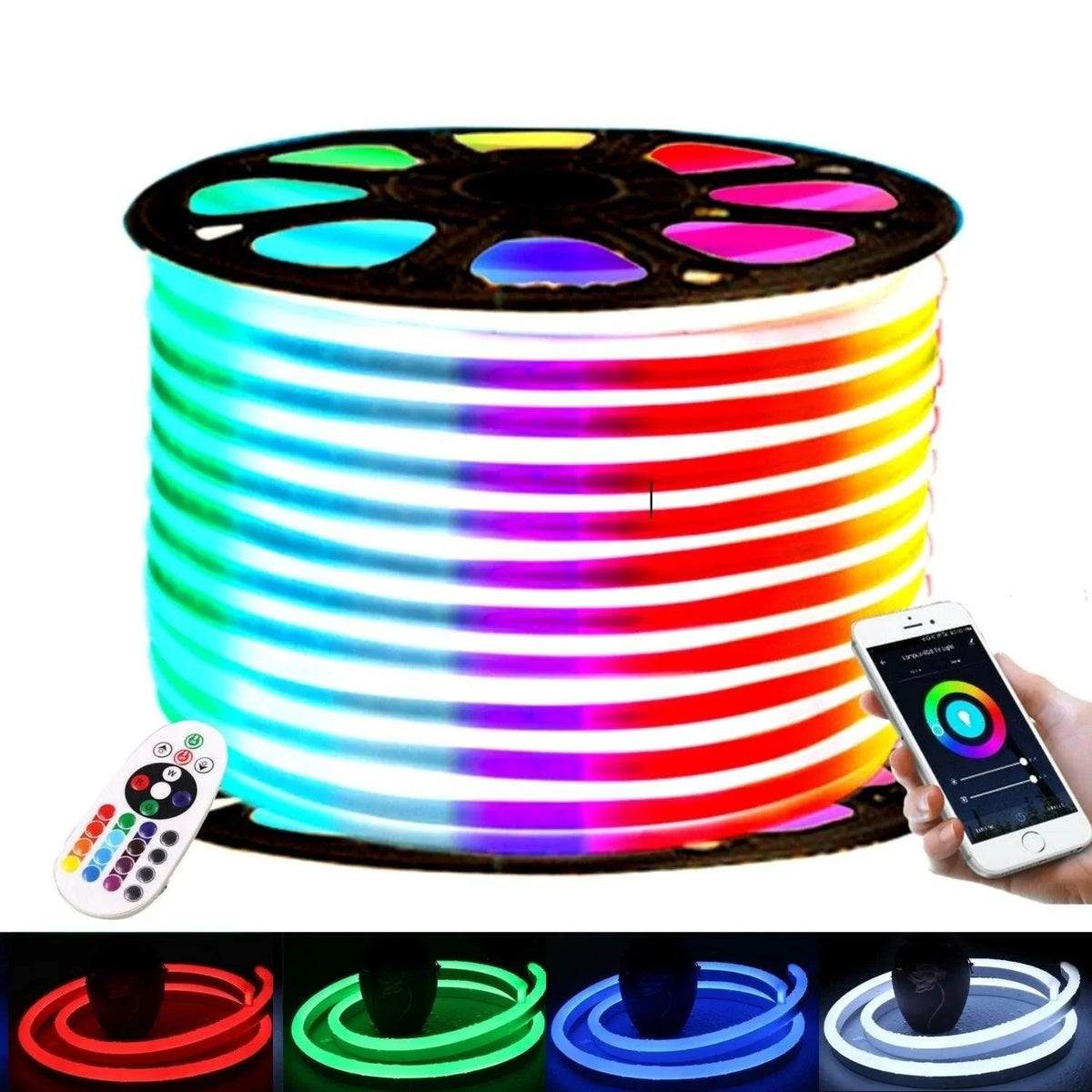 RGB Neon Flex 220V 240V 14x25mm IP65 Bluetooth Controller & Remote — view 2 — House of LEDs UK