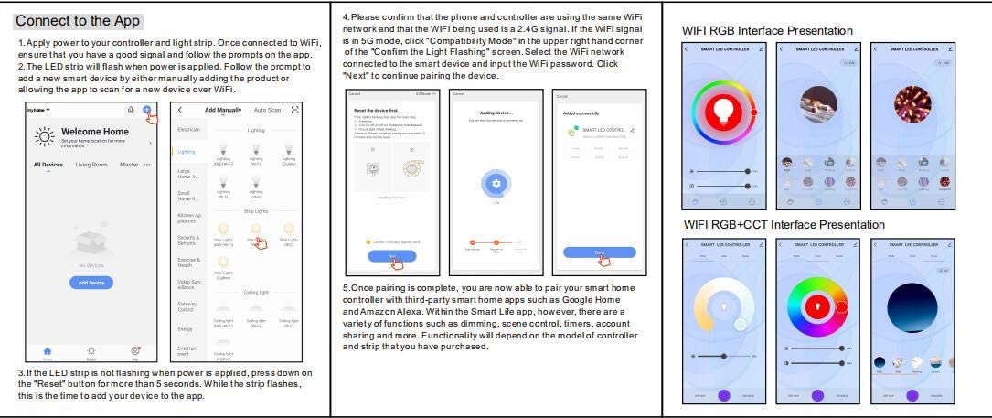 RGB Neon Flex 220V 240V 14x25mm WiFi APP LED controller work with Google & Alexa with 24key Remote - House of LEDS