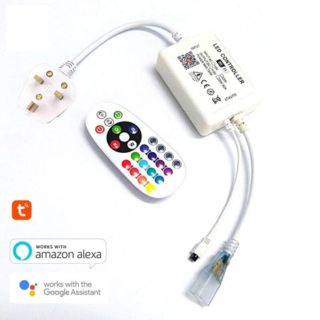RGB Neon Flex 220V 240V 14x25mm WiFi APP LED controller work with Google & Alexa with 24key Remote — view 2 — House of LEDs UK