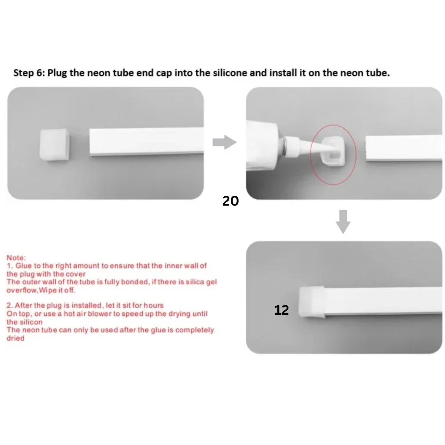 Silicone LED Neon Flex Diffuser Body for LED Strip 12x20mm - House of LEDS