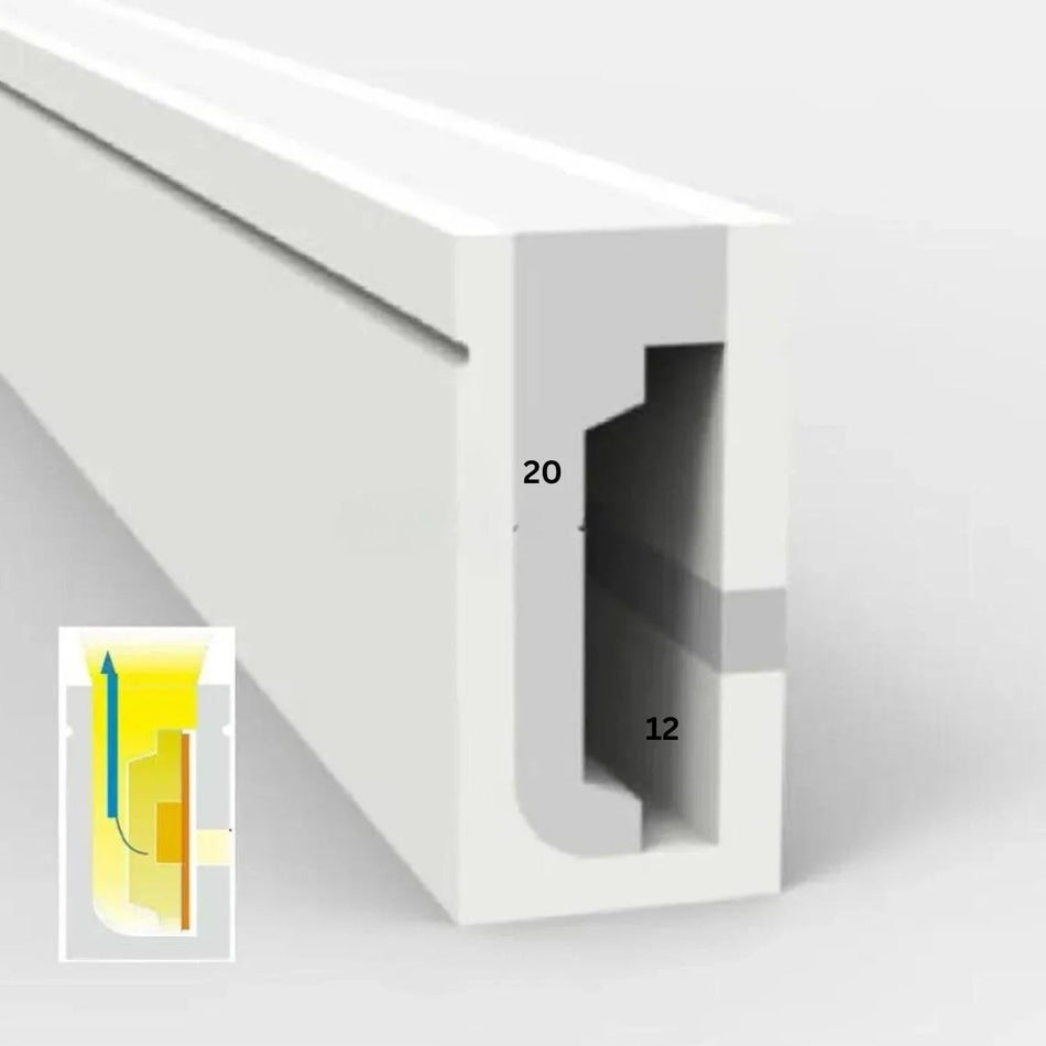 Silicone LED Neon Flex Diffuser Body for LED Strip 12x20mm — House of LEDs UK